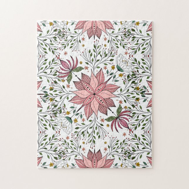 Quebra-cabeça Pintura Cinzenta Cor-de-rosa Azulejo Arte (Vertical)