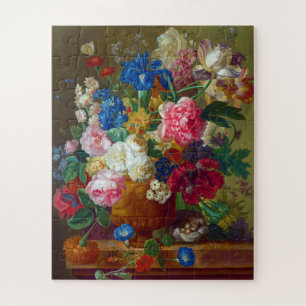 Quebra-cabeça Pintura Colorida de Flores Vintage