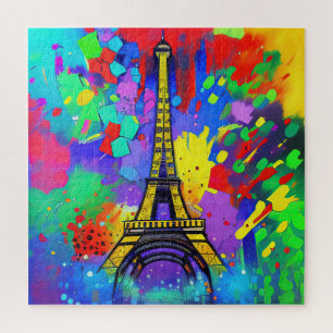 Quebra-cabeça Pintura Colorida Eiffel