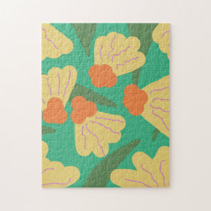 Quebra-cabeça Pintura Colorida Floral Botânica Retro