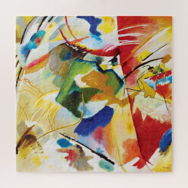 Quebra-cabeça Pintura com o Green Center por Wassily Kandinsky (Horizontal)