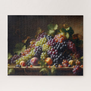 Quebra-cabeça Pintura com vida estática de Frutas e uvas