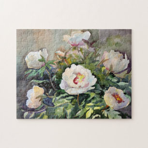 Quebra-cabeça Pintura da aguarela das flores bonitas