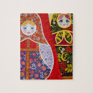 Quebra-cabeça Pintura da boneca de Matryoshka do russo
