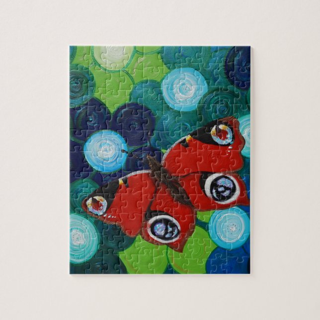 Quebra-cabeça Pintura da Borboleta de Peacock (Vertical)