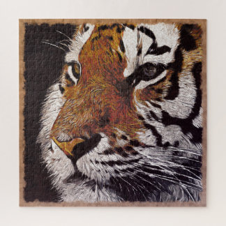 Quebra-cabeça Pintura da cara do tigre