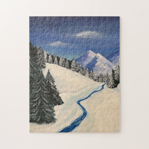Quebra-cabeça Pintura da Floresta Montanha