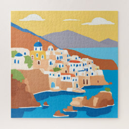 Quebra-cabeça Pintura da ilha Santorini
