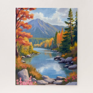 Quebra-cabeça Pintura da paisagem do outono da Nova Inglaterra