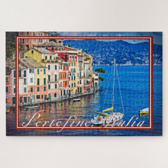 Quebra-cabeça Pintura da vela para Portofino, Itália - 20x30 (Horizontal)