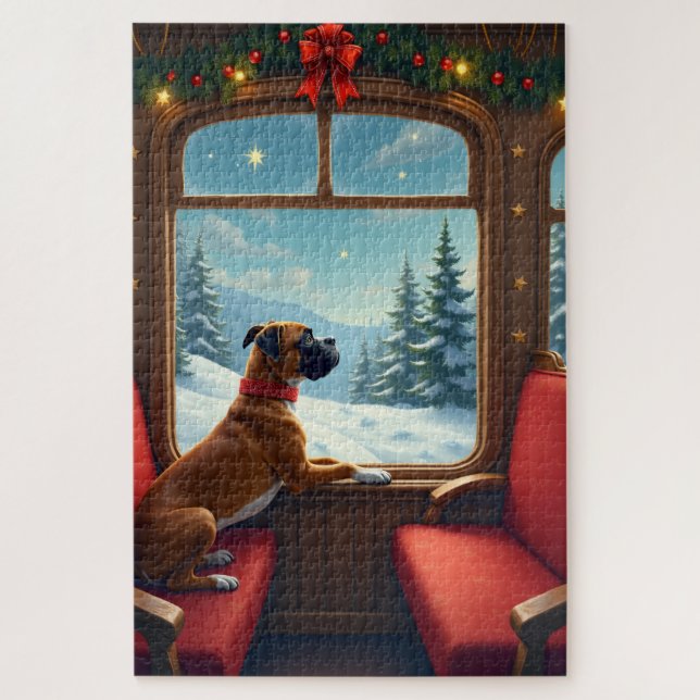 Quebra-cabeça Pintura da Viagem de Trem na Véspera de Natal do B (Vertical)