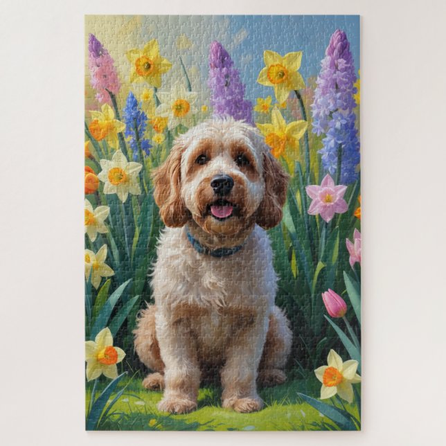 Quebra-cabeça Pintura das flores de cãozinho (Vertical)