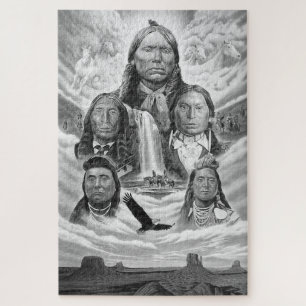 Quebra-cabeça Pintura de Americanos nativos Famosos de Chefes In