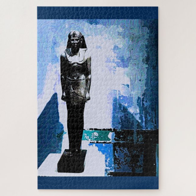 Quebra-cabeça Pintura de Arte do Egito Azul (Vertical)