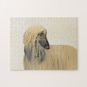 Quebra-cabeça Pintura de Cachorro Afegão - Arte de Cachorro Orig
