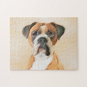 Quebra-cabeça Pintura De Cachorro Descortada Arte Animal Origina