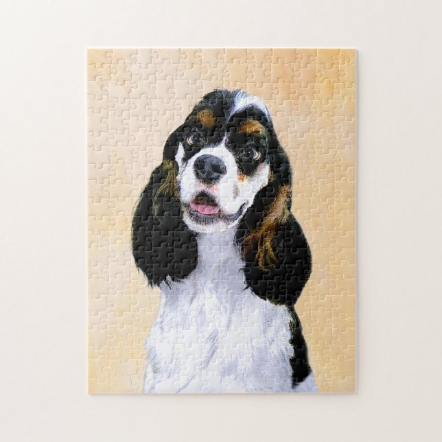 Quebra-cabeça Pintura De Cocker Spaniel (Partida) - Arte De Cão  (Vertical)