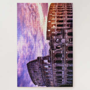 Quebra-cabeça Pintura de Coliseu em Roma no pôr do sol