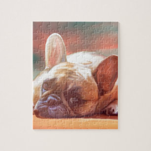 Quebra-cabeça Pintura de Cores de Água do Bulldog Francês