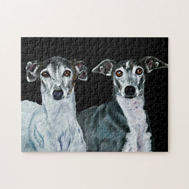 Quebra-cabeça Pintura de dois galgos italianos (Horizontal)