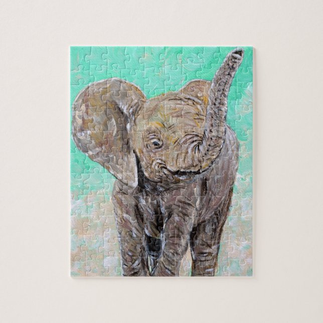 Quebra-cabeça Pintura de elefante bebê (Vertical)