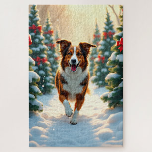 Quebra-cabeça Pintura de Fazenda de Árvores de Natal com Austral