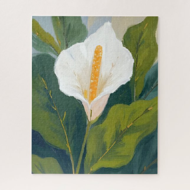 Quebra-cabeça Pintura de Flor de Lírio da Paz (Vertical)