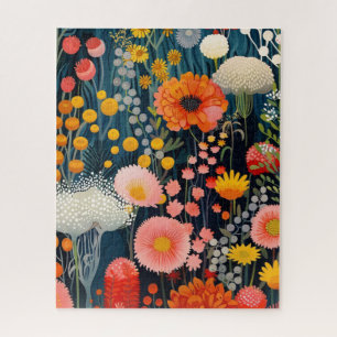 Quebra-cabeça Pintura de Flores Selvagens de Sangue Vibrante