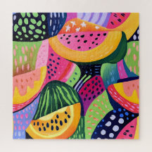 Pintura de Frutas Melon Colorida Negrito