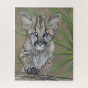 Quebra-cabeça pintura de gatinho doce gatinho, grande vida selva