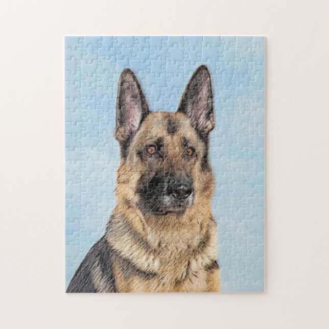 Quebra-cabeça Pintura de german shepherd - Arte de Cachorro Orig (Vertical)