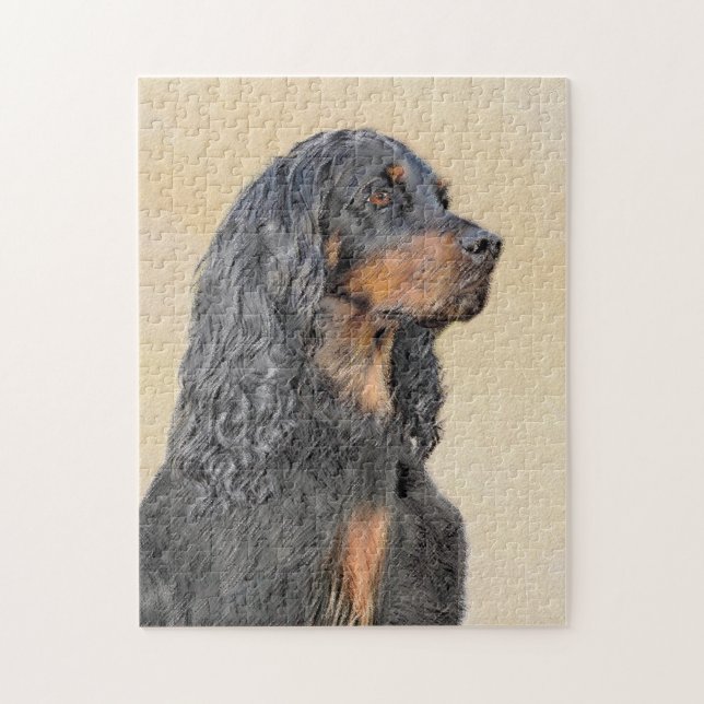 Quebra-cabeça Pintura de Gordon Setter - Arte de Cachorro Origin (Vertical)