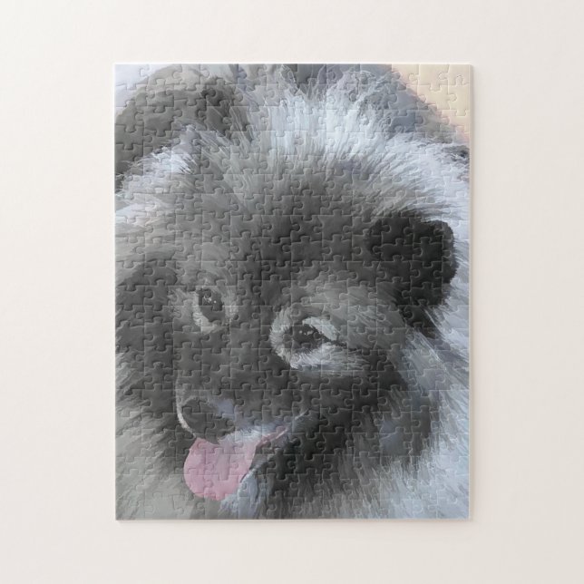 Quebra-cabeça Pintura de Keeshond Bailey - Arte de Cachorro Orig (Vertical)