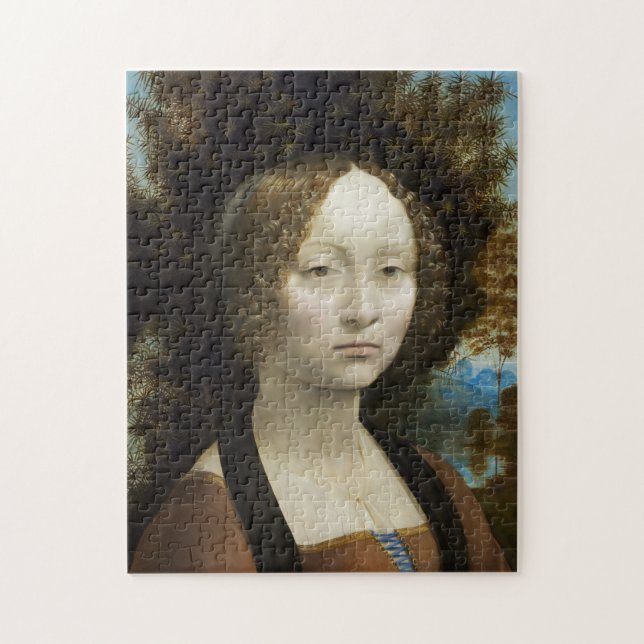 Quebra-cabeça Pintura De Leonardo Da Vinci Ginevra De'Benci (Vertical)