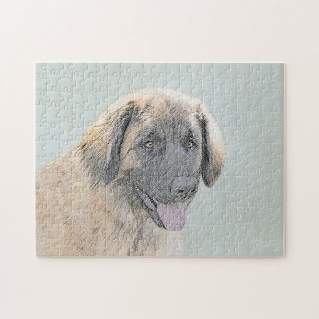 Quebra-cabeça Pintura de Leonberger - Arte Original de Cachorro  (Horizontal)