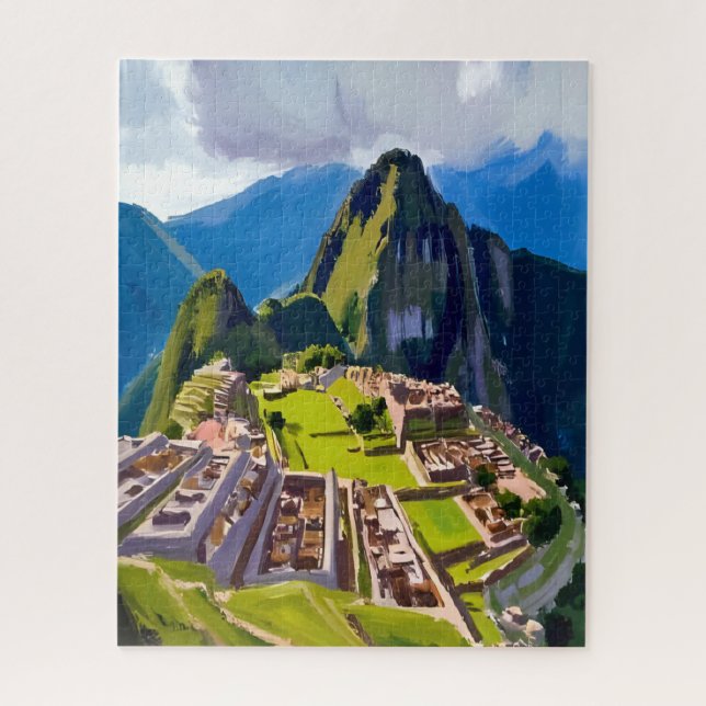Quebra-cabeça Pintura de Machu Picchu Peru (Vertical)