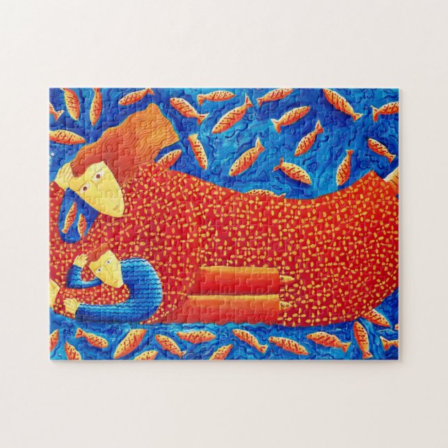 Quebra-cabeça Pintura de Mãe e Filho (Horizontal)