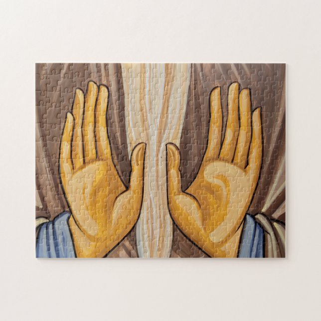 Quebra-cabeça Pintura De Mãos Em Uma Igreja (Horizontal)