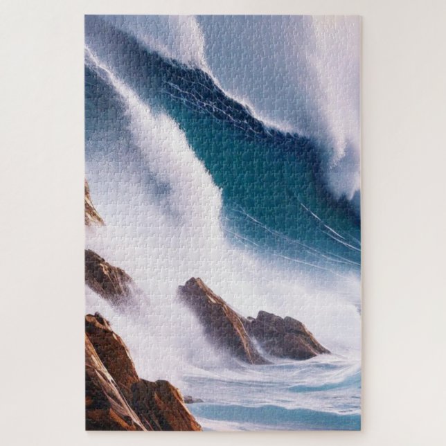 Quebra-cabeça Pintura de Ondas Maiestosas no Oceano (Vertical)