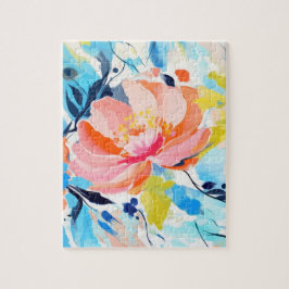 Quebra-cabeça Pintura de padrão floral abstrato