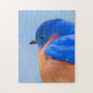 Quebra-cabeça Pintura de Pássaro Azul - Arte de Pássaro Original