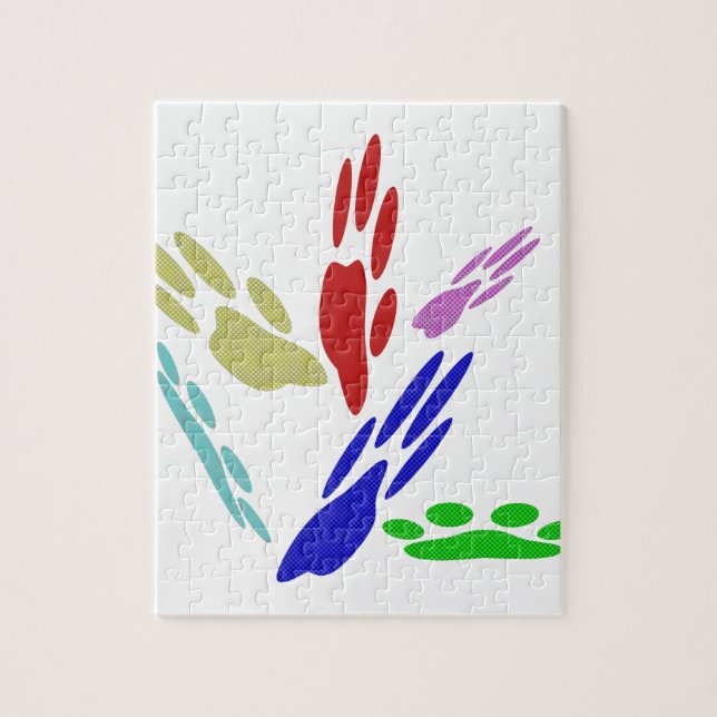 Quebra-cabeça Pintura De Pata De Cachorro Com Bolinhas (Vertical)