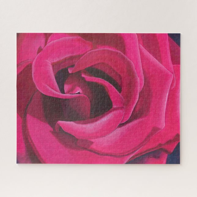 Quebra-cabeça Pintura de Rosa Rosa (Horizontal)