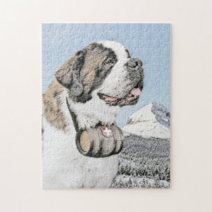 Quebra-cabeça Pintura de St Bernard - arte original bonito do