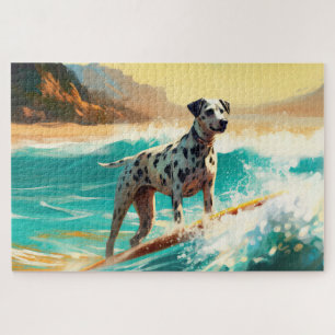 Quebra-cabeça Pintura de Surf da Praia Dalmata