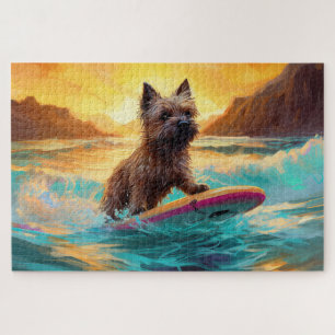 Quebra-cabeça Pintura de Surf na Praia do Cairn Terrier