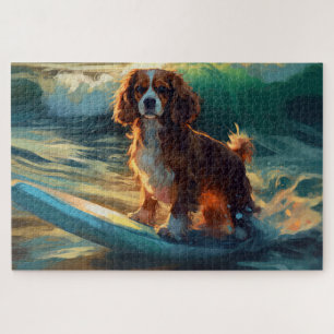 Quebra-cabeça Pintura de Surf na Praia do Rei Cavaleiro