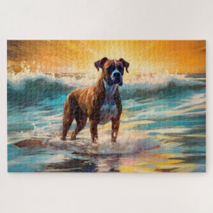 Quebra-cabeça Pintura de surfe na praia do Boxer