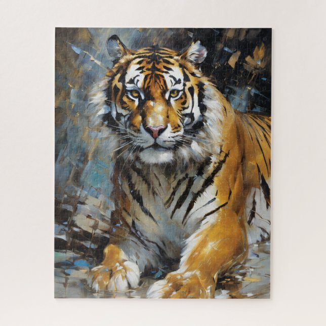 Quebra-cabeça Pintura de tigre majestosa (Vertical)