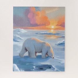 Quebra-cabeça Pintura de Urso Polar no Inverno